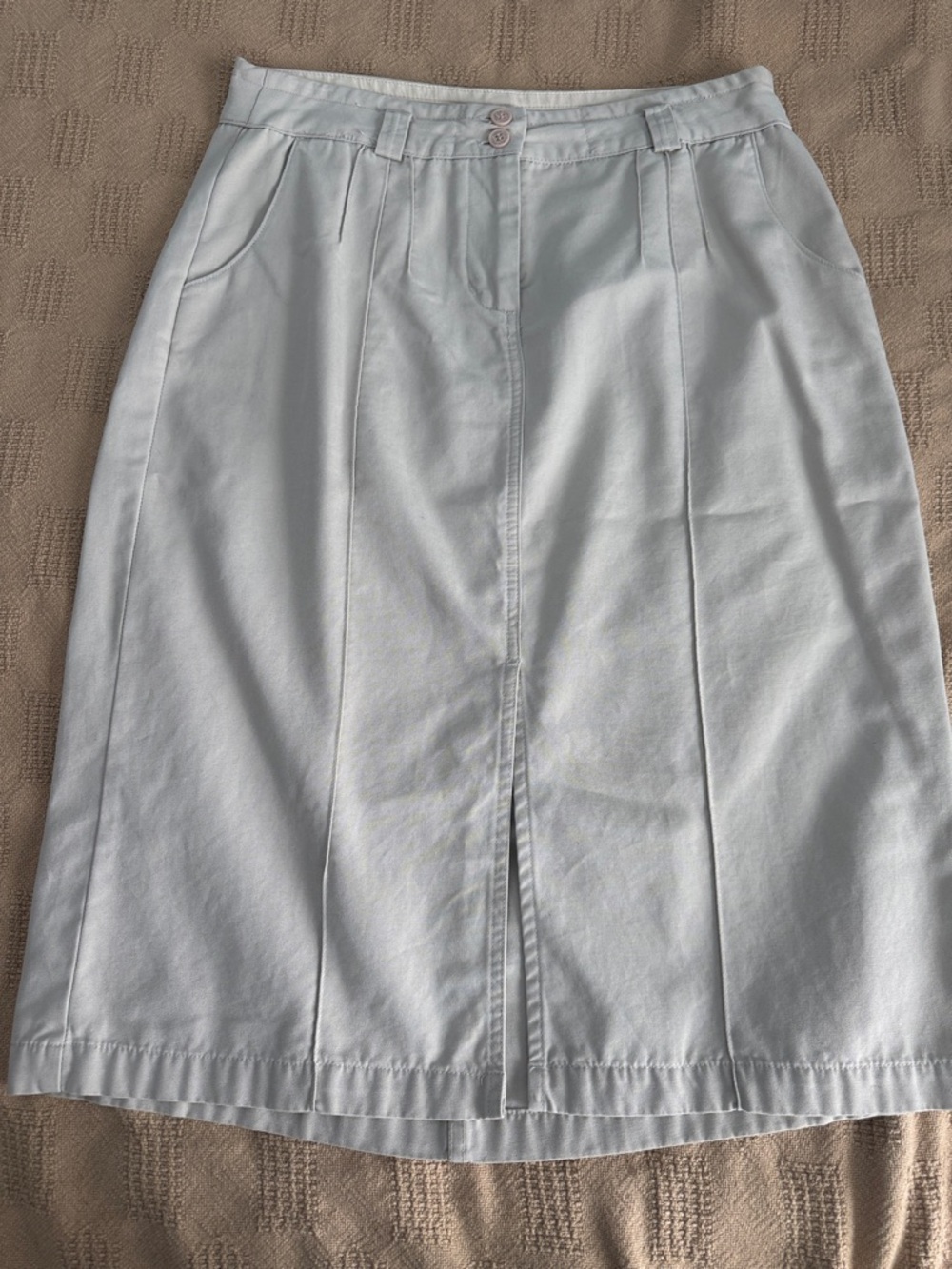 Calvin Klein Jeans Light Blue Midi Skirt with Front Slit